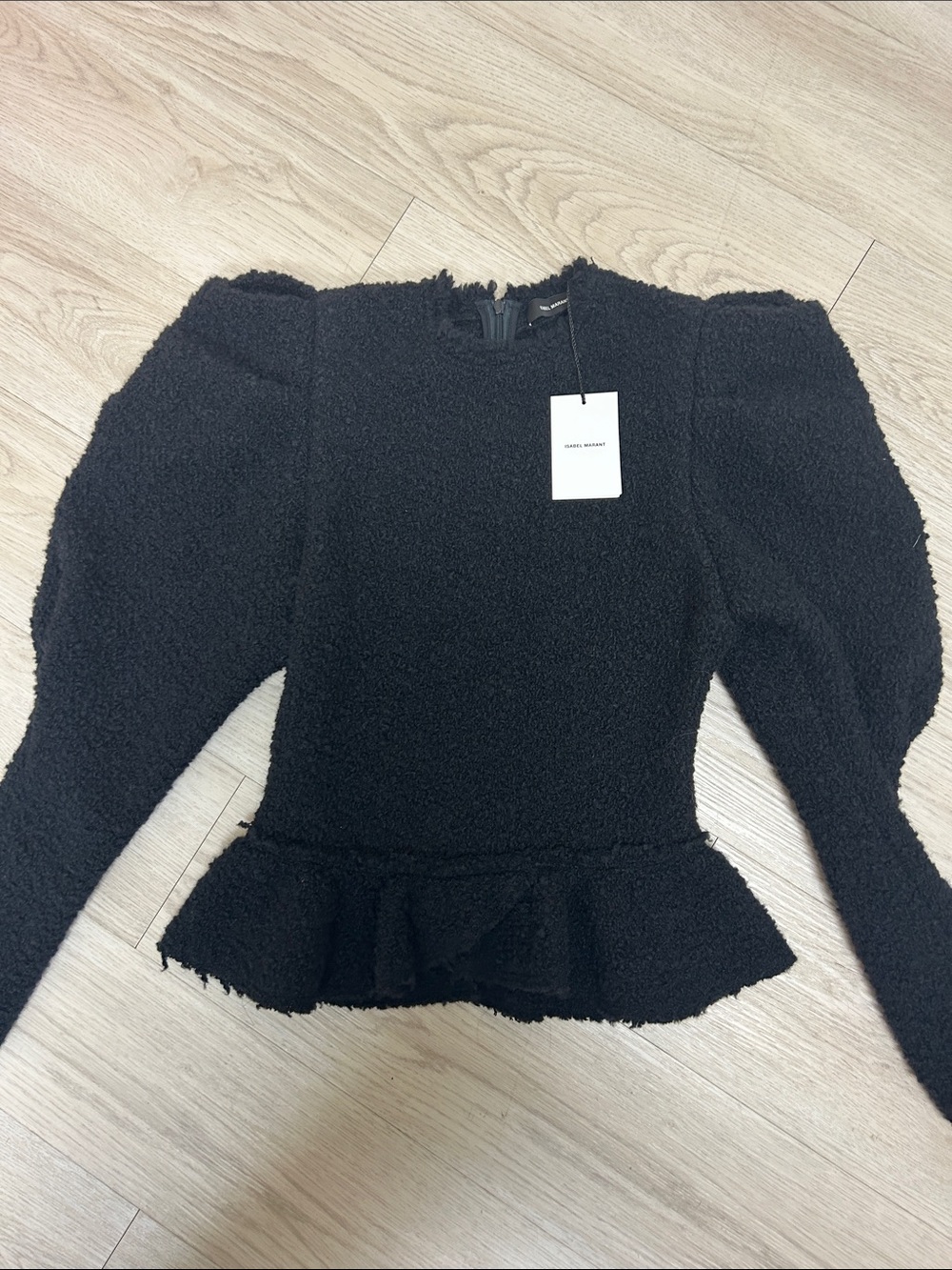 Isabel Marant Mutton Sleeve Peplum Bouclé Top NWT!